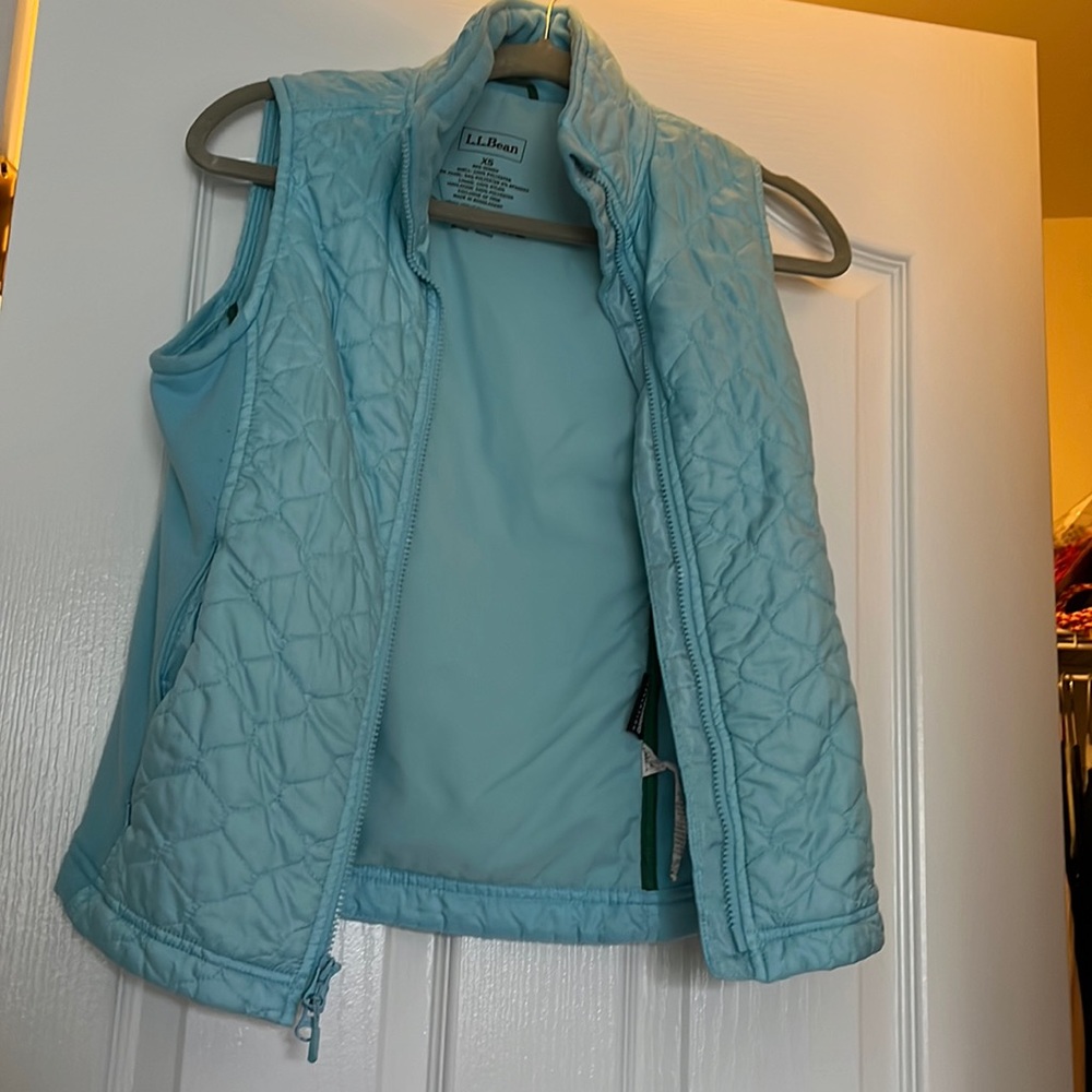 ll bean vest light blue
